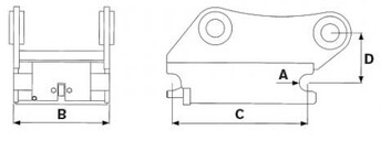 Hydraulick&yacute; rychloup&iacute;nač Engcon - schema